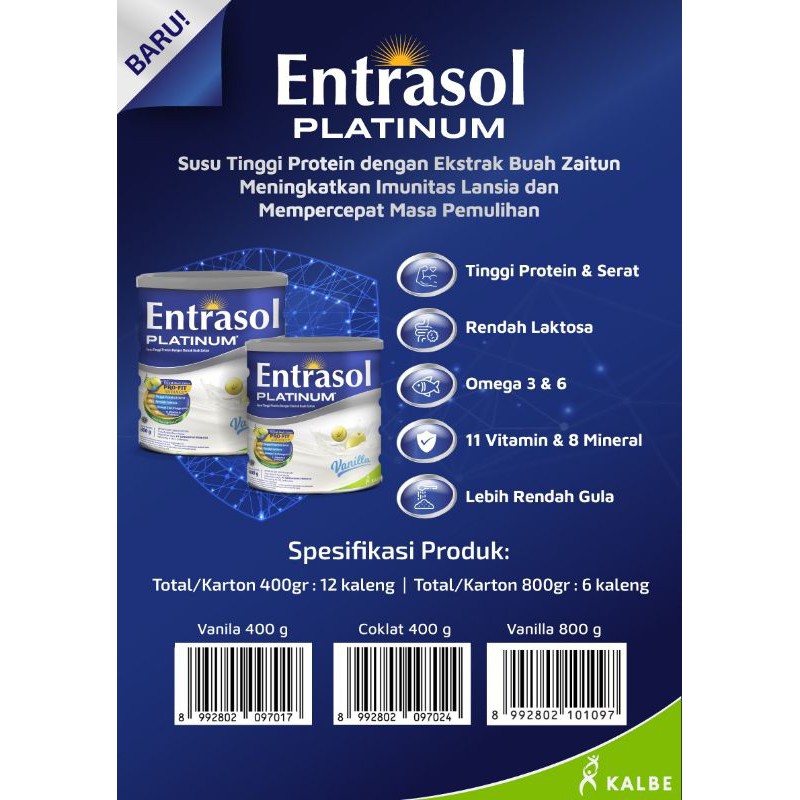 Entrasol Platinum Vanilla 800gr