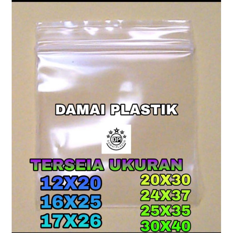 Kantong Plastik Klip Snack PP Ziplock 20x30 isi 100pcs Tebal 0.5