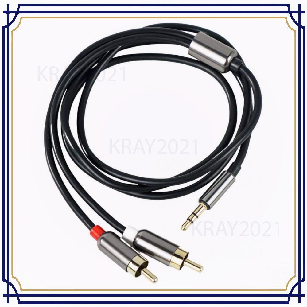 Kabel AUX 3.5mm Male ke 2 RCA Male 1 Meter - CB123