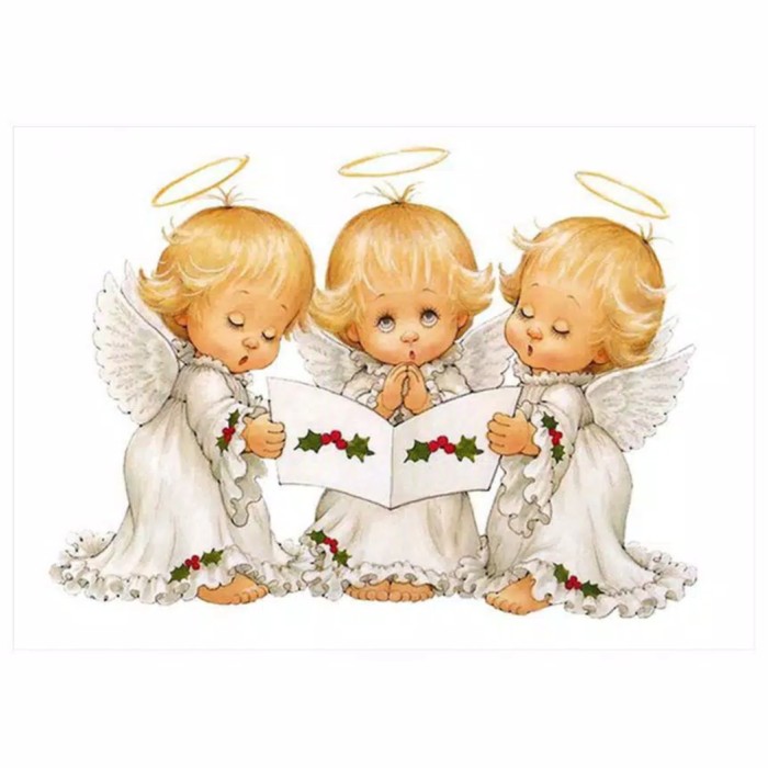 Bisa Cod Diamond Painting 5d Three Cute Angels Terbatas Shopee Indonesia