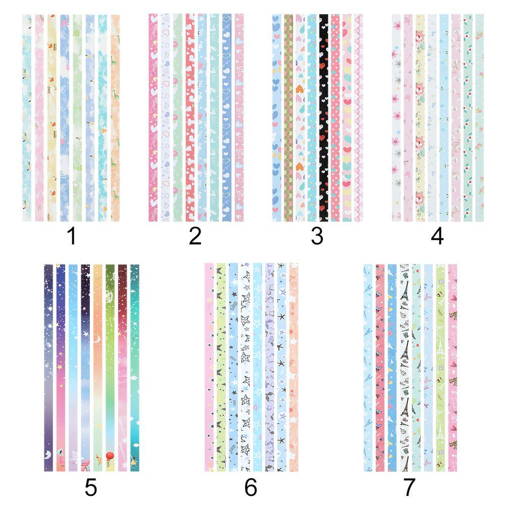 Nanas 1set/136Pcs Kertas Strip Hadiah Satu Sisi Best Wishes DIY Kerajinan Mix-Warna Set Origami