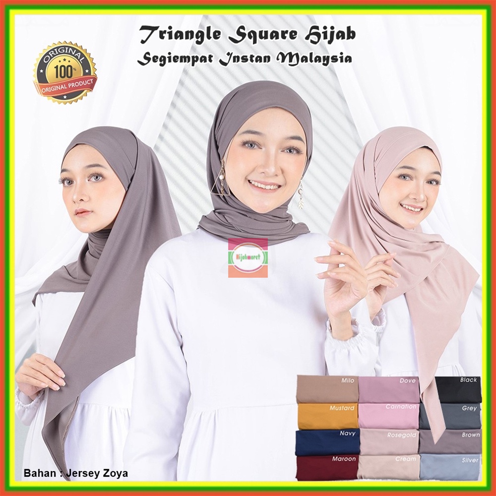 Krudung Segi Empat Instan Style Malaysia Hijab Jersey Premium Variasi Tali Cantik Buat OOTD Santai S