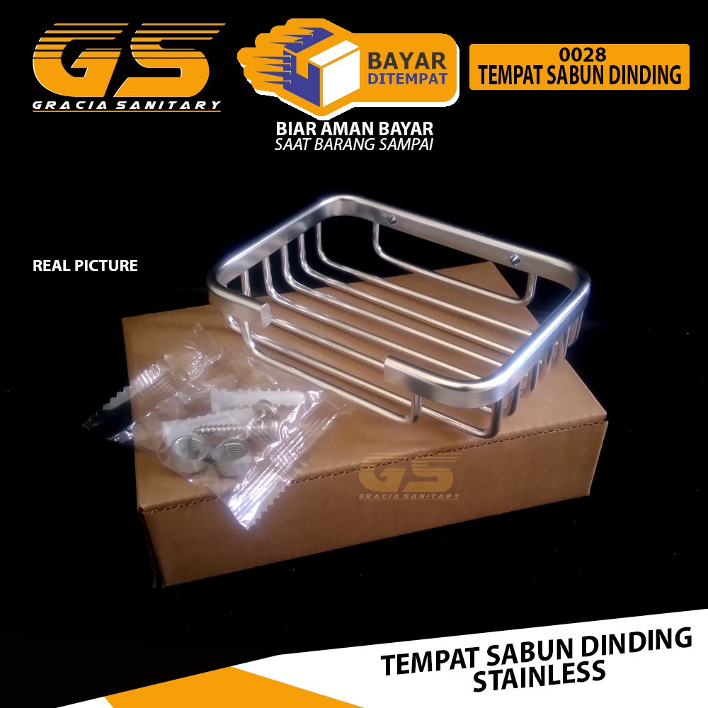 Tempat Sabun Batang Kamar Mandi Rak Sabun Dinding Stainless Single /  Tempat Sabun Stainless