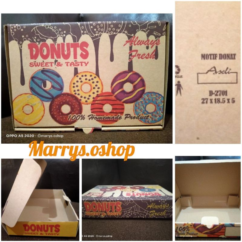 

Box donat dus donuts eflute kotak kardus tebal