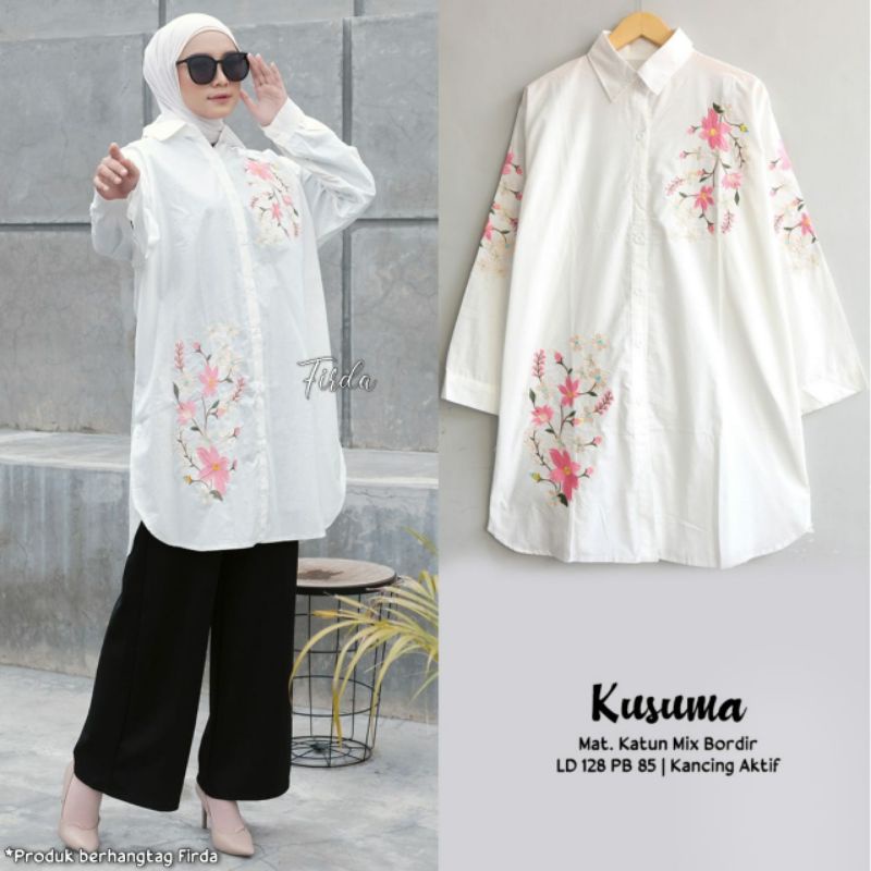 kusuma tunik katun halus bordir ori atasan wanita