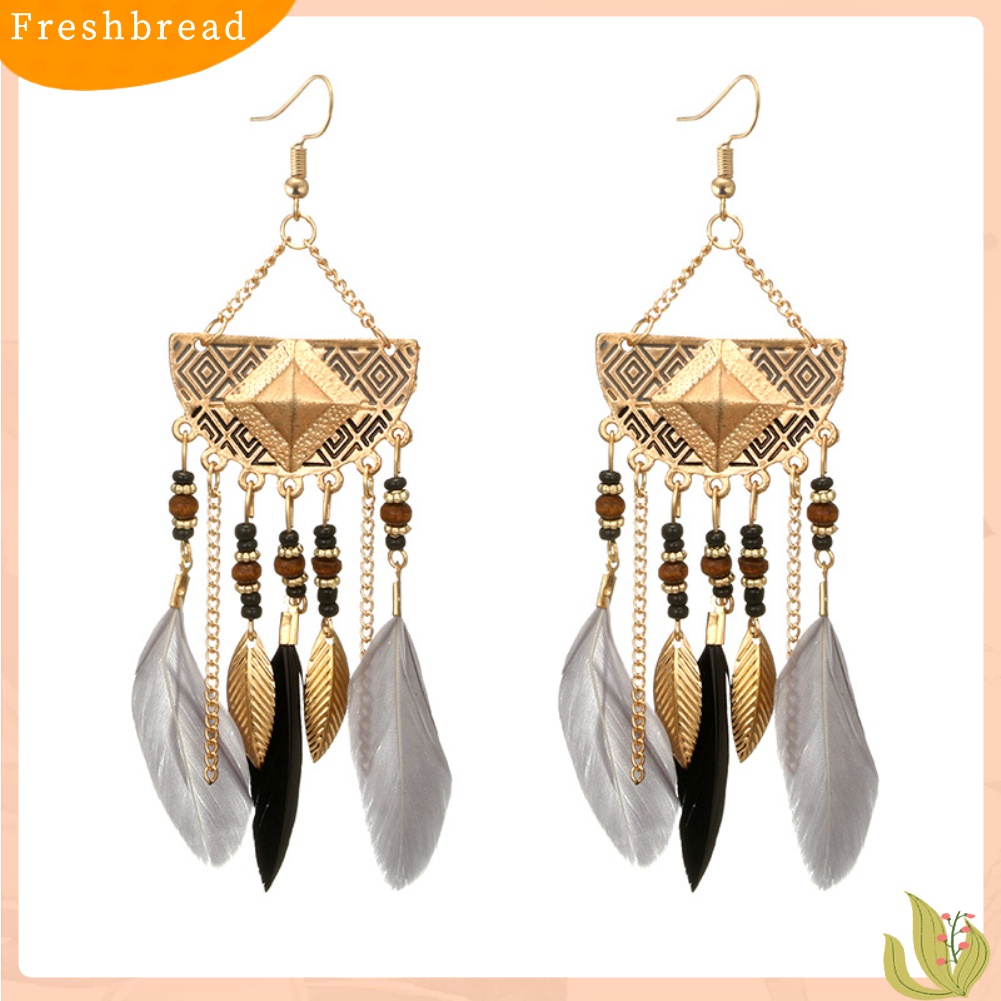 Fresh| Anting Kait Gantung Statement Desain Kipasmanikmanikbulurumbai Gaya Bohemian Untuk Wanita