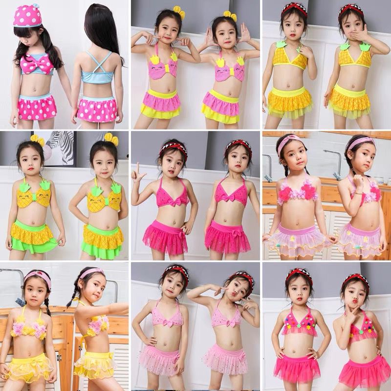 PAKAIAN BAJU RENANG MICKEY MINNIE PINEAPPLE NENAS BIKINI SET SWIMSUIT ANAK BAYI BALITA IMPOR