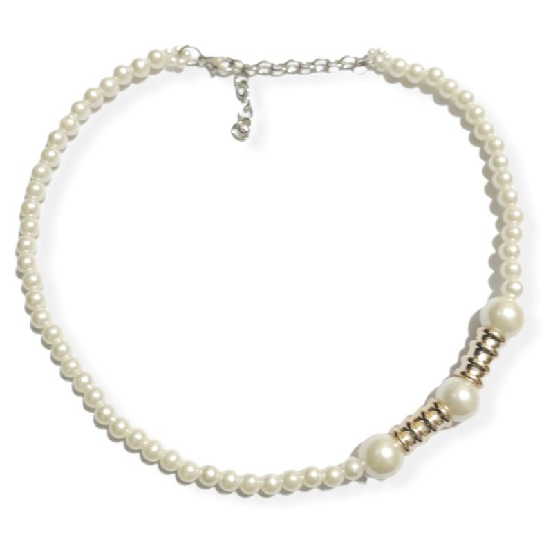 Levronka Pipe Pearl Side Necklace Kalung Choker Mutiara Samping Korea