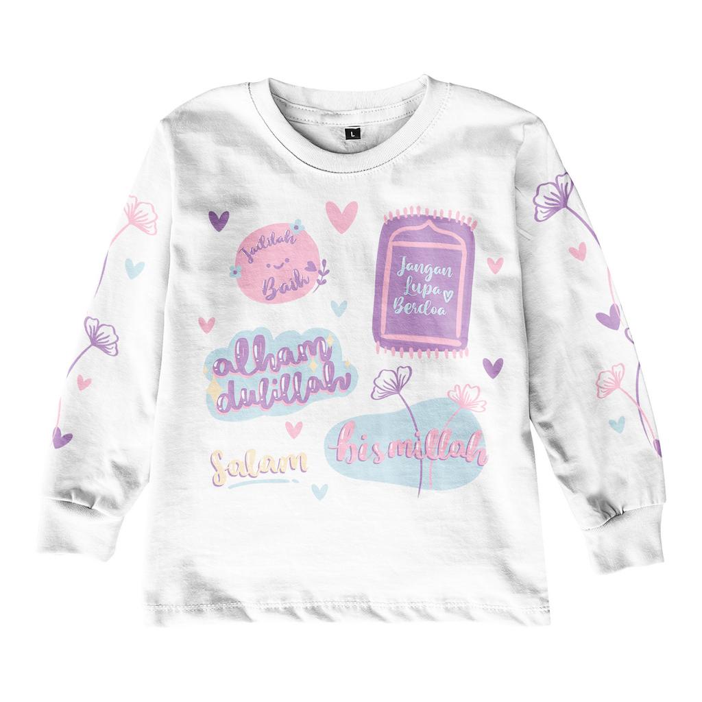 Kaos Lengan Panjang Anak Perepuan 1-14 Tahun Long shirt Motif Girl Series