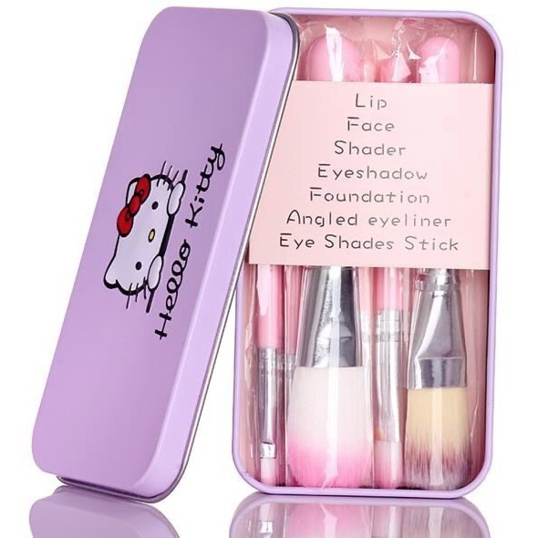 Kuas Make Up 7 in 1 Hello Kitty Make Up Tools Make Up Brush