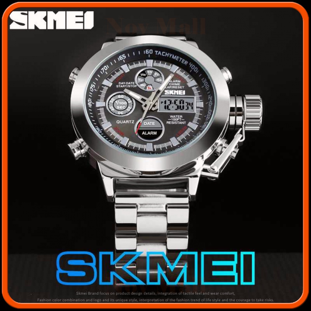 SKMEI Jam Tangan Analog Chrono Pria Stainless Steel Strap - 1515