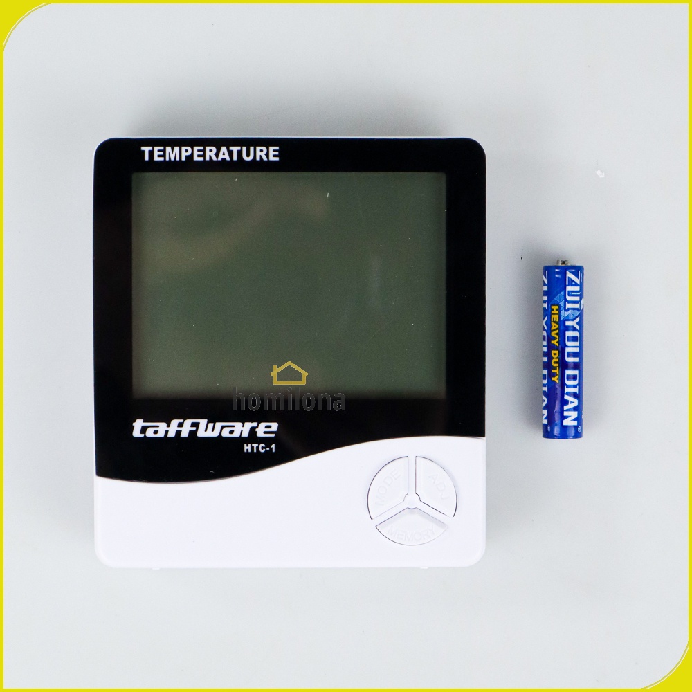 Digital Multifunction Temperature Humidity Meter Clock Date Calender - Taffware HTC-1 White