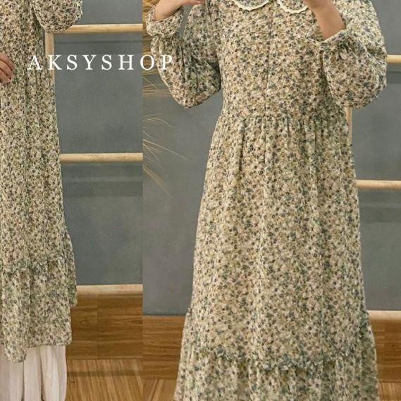 Tunik Ceruty Babydoll Tunik Wanita Motif Bunga Zahra