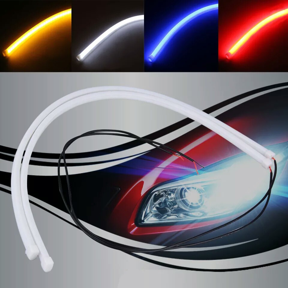 Lampu Alis LED DRL Flexible 30cm Lampu Alis Motor Mobil
