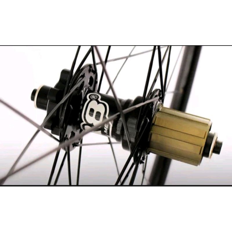 Wheelset XLR8 Full Hitam 700c Roadbike Discbrake Bisa TA 12 &amp; QR . WheelSet Road Bike Disc Brake Balap hybrid dll