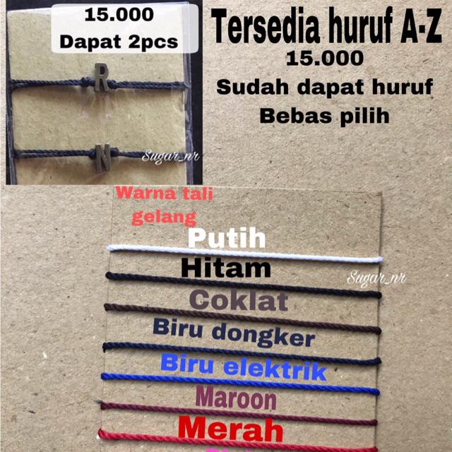 Initial bGelang Inisial / Gelang Nama / Gelang Couple / Gelang Huruf / gelang magnet couple-Sepasang (2pcs)