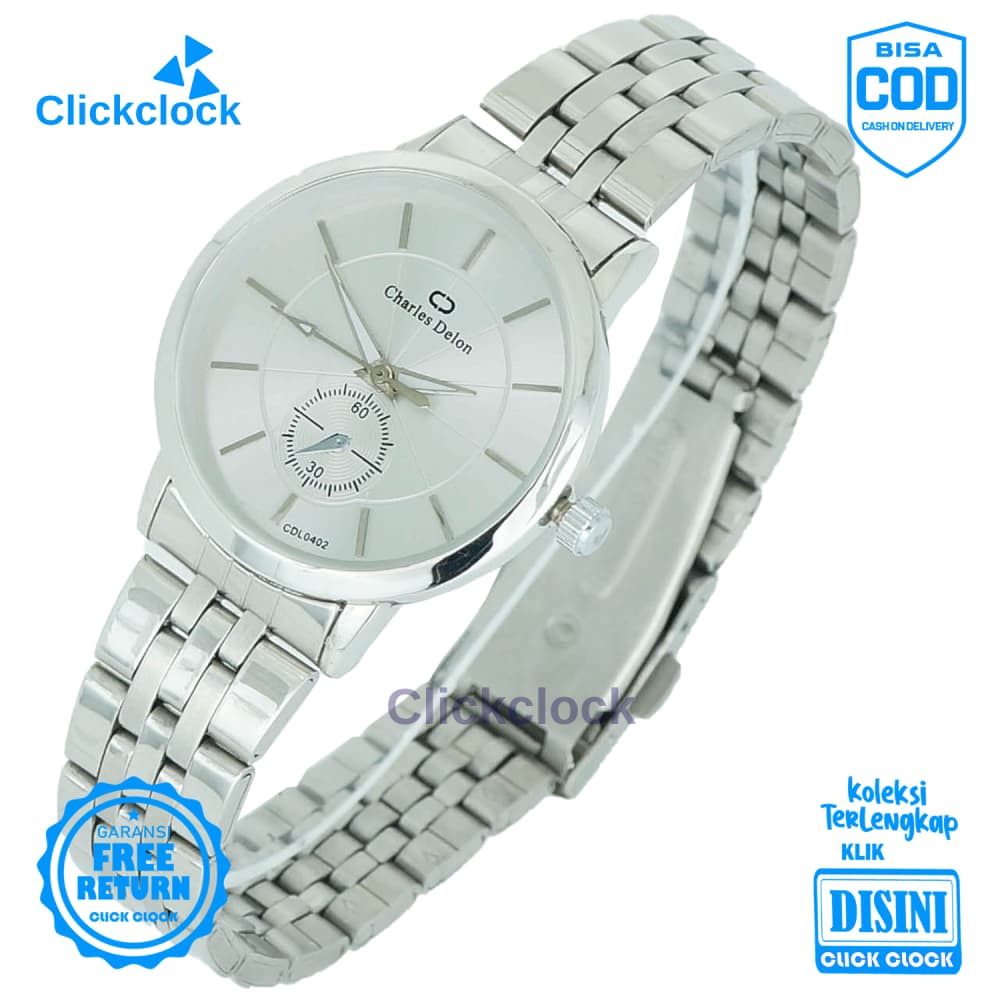 Jam Tangan Analog Pria Formal Stainless Steel Quartz Charles Delon 0402 Watch Original