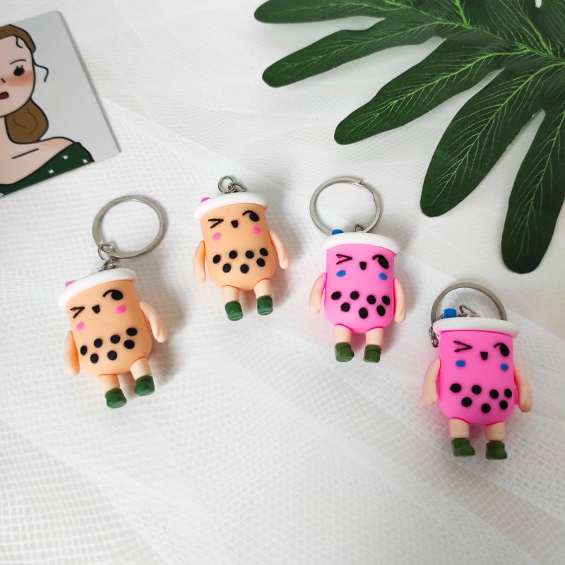 GANTUNGAN KUNCI MANUSIA BOBA BUBBLE TEA KEY CHAIN KEY RING GANCI MILK TEA