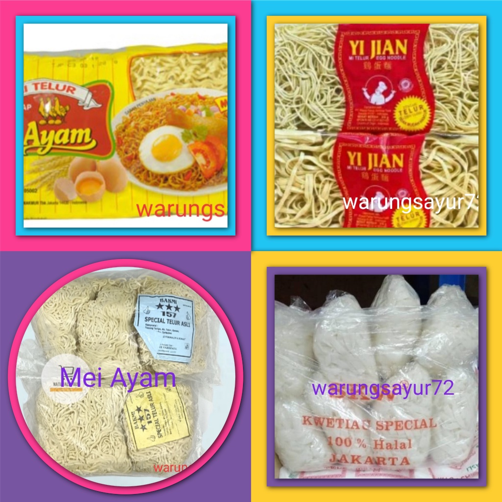 

Mie Telor, Mie Yi jian, Mie Ayam/Kwetiau