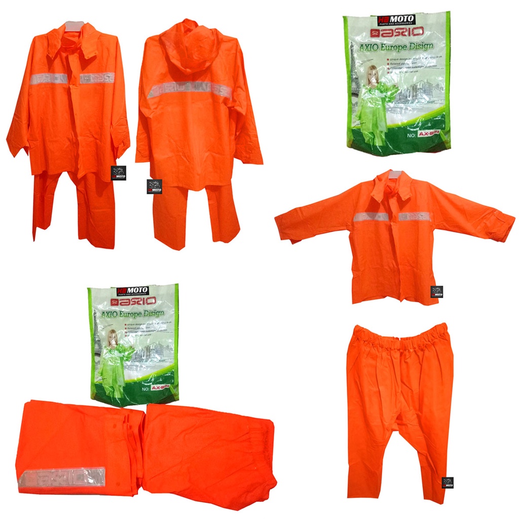 Jas Hujan AXIO Full Karet AX 661/Jas Hujan Axio karet Orange PVC Bahan Rubber 661/Jas Hujan AXIO