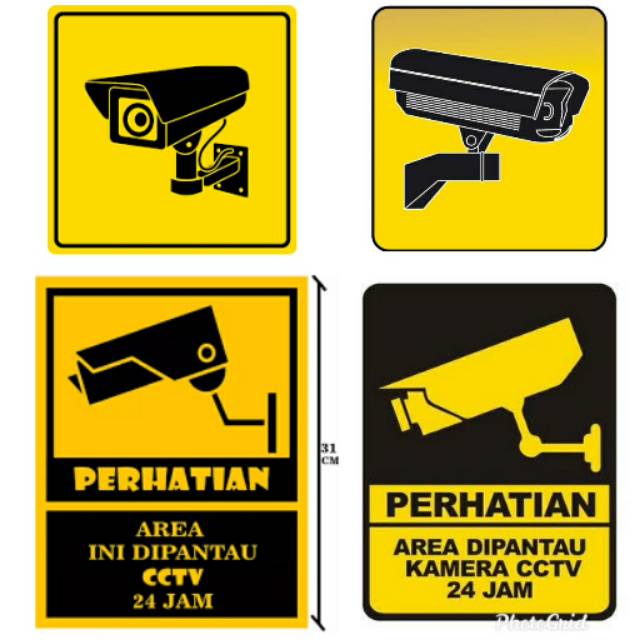 

Stiker Poster Kamera Cctv Area Ukuran A4 BEBAS TAMBAH NAMA CUSTOME BUY 1 GET 1