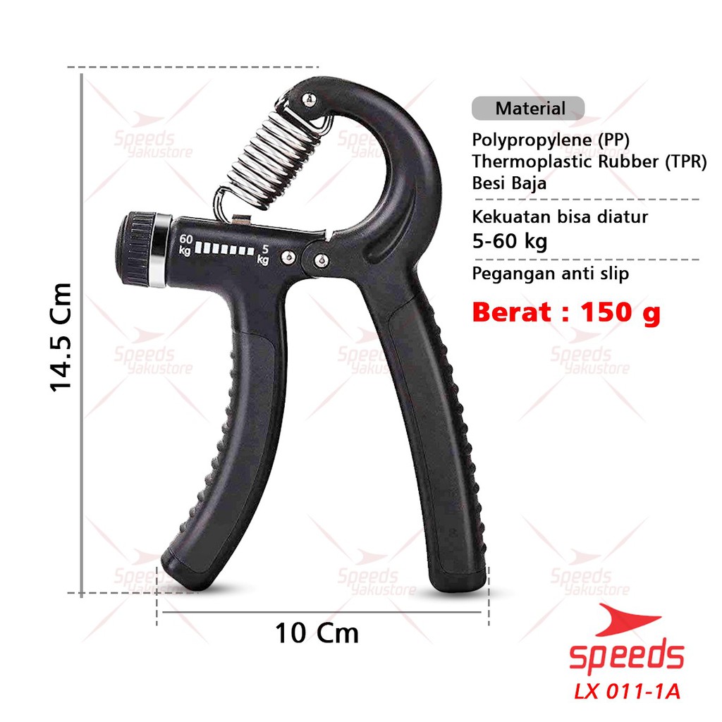 SPEEDS Handgrip Hand Grip 5-60 kg Alat bantu fitness Otot lengan Portable LX 011-1