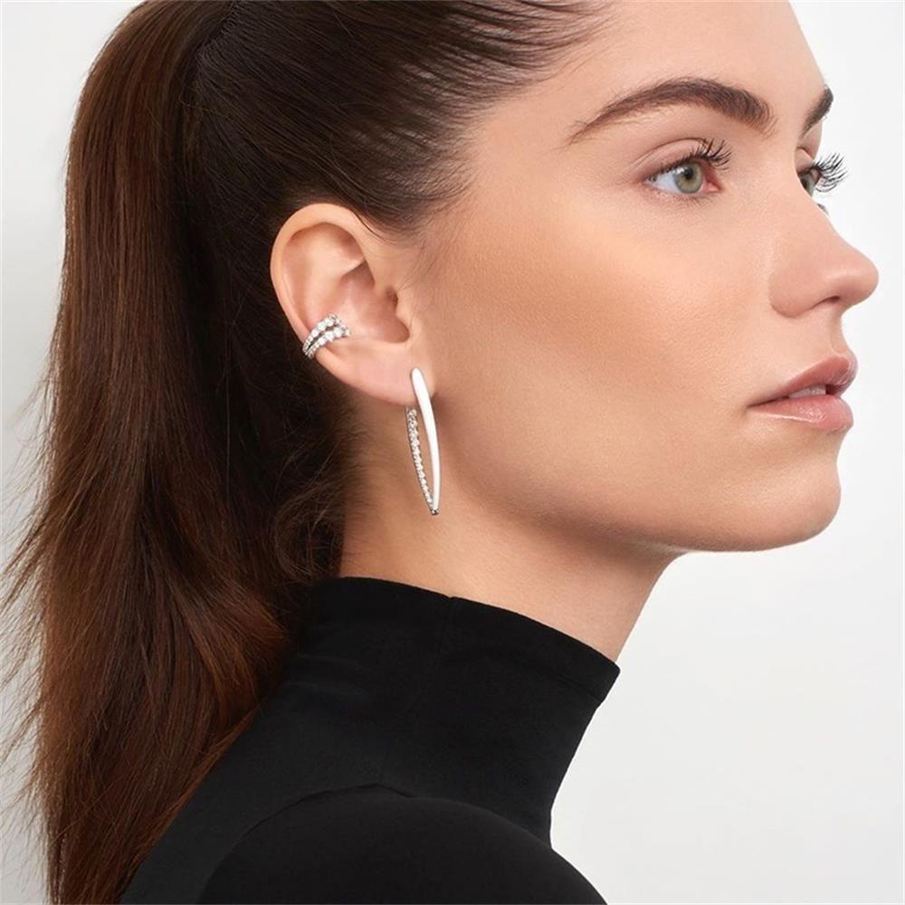 Lily CZ Cuff Earrings Aksesoris Pesta Tanpa Tindik Zirkon Manset Telinga