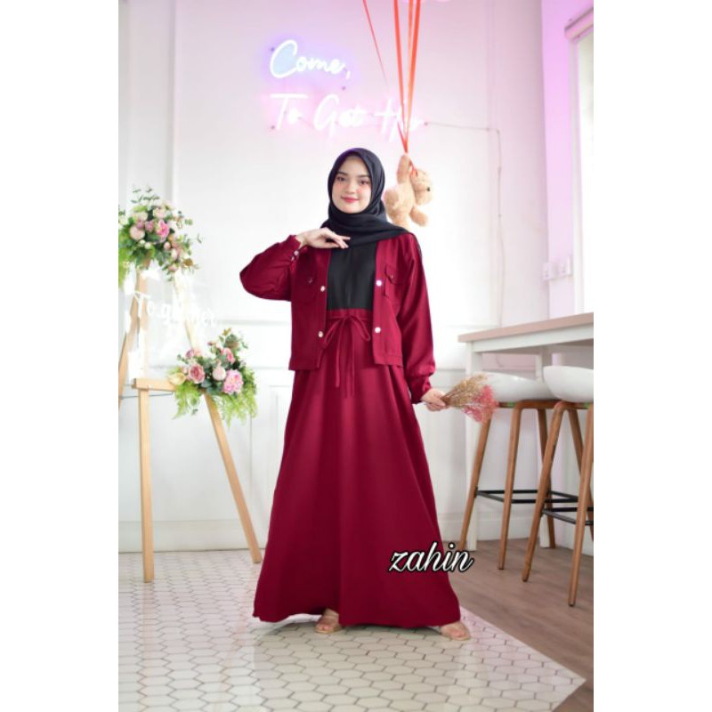 Outer Zahin Shaliha Dress Ori by Zahin Collection Gamis sehari-hari