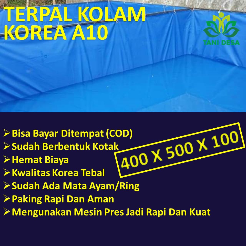 Kolam terpal kotak Bioflok A10 ukuran 4x5x1 meter KOREA