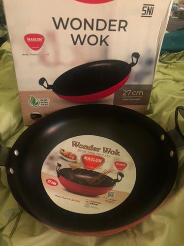 Wajan Anti Lengket Wonder Wok 27 Cm Besi Baja Penggorengan Alat Masak Peralatan Dapur Maspion