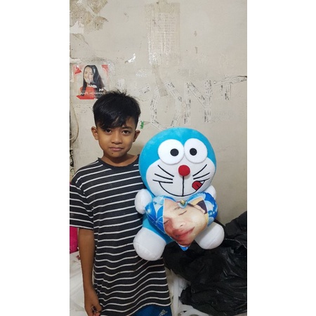 Boneka Doraemon Love Ukir Nama/ Foto 40CM Kado Unik Proses Cepat