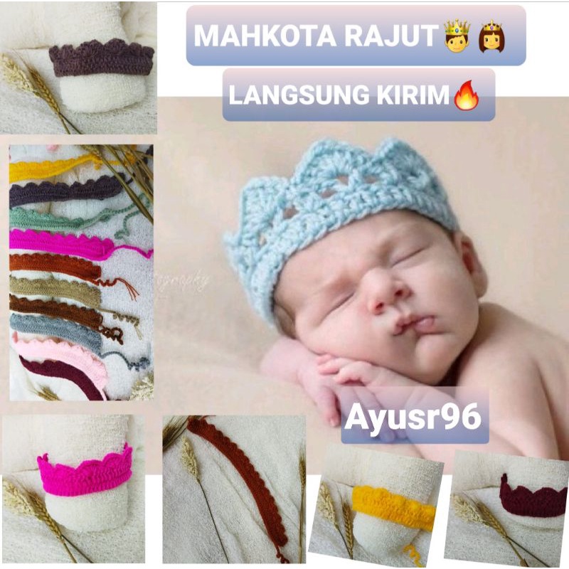 MAHKOTA RAJUT BAYI | PHOTO PROP NEWBORN | BABY CROWN