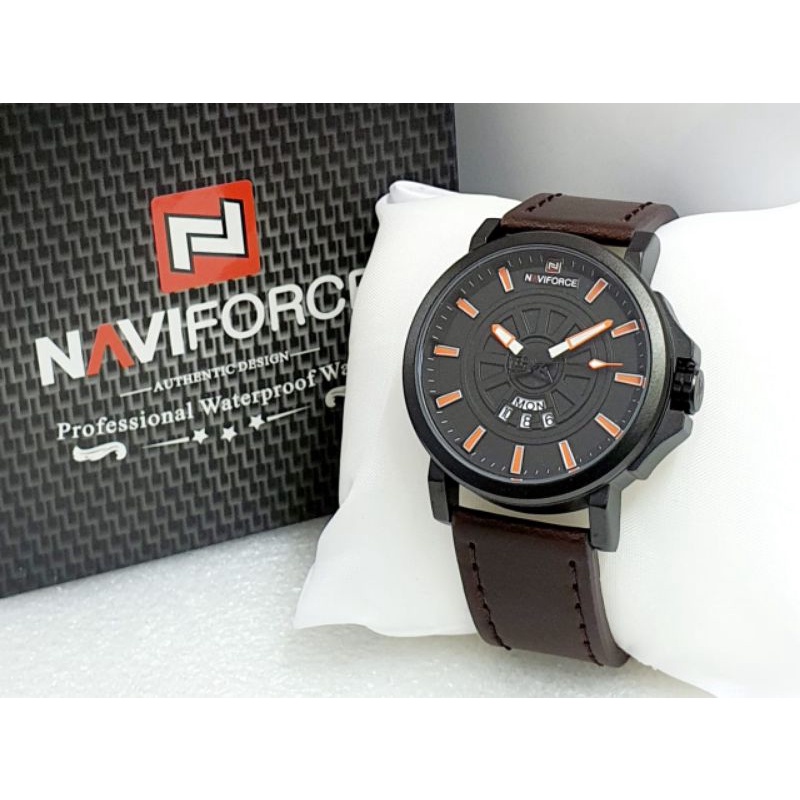 NAVIFORCE 9125 JAM TANGAN ORIGINAL NF PRIA KULIT FREE BOX GARANSI