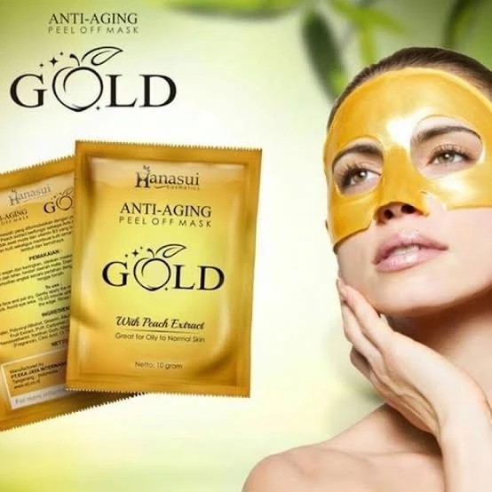 ❤ jselectiv ❤ SACHET - HANASUI GOLD Anti Aging Peel Off Mask | HANASUI Masker Emas