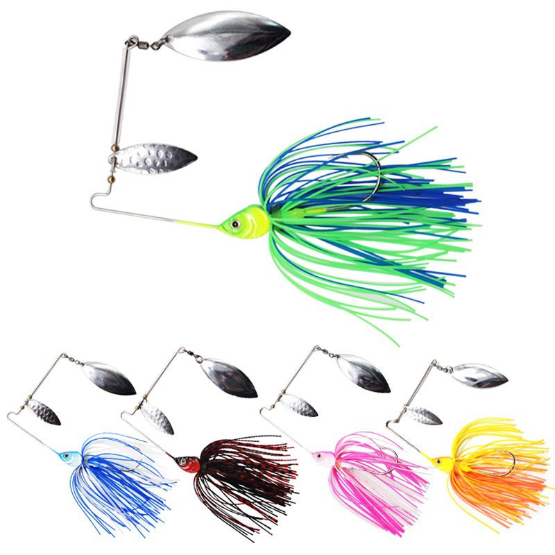 1Pc Umpan Pancing Spoon Spinner Fishing Lure Metal Sequin Klasik 15.6g Hias Bulu Wobbler Untuk Ikan Bass