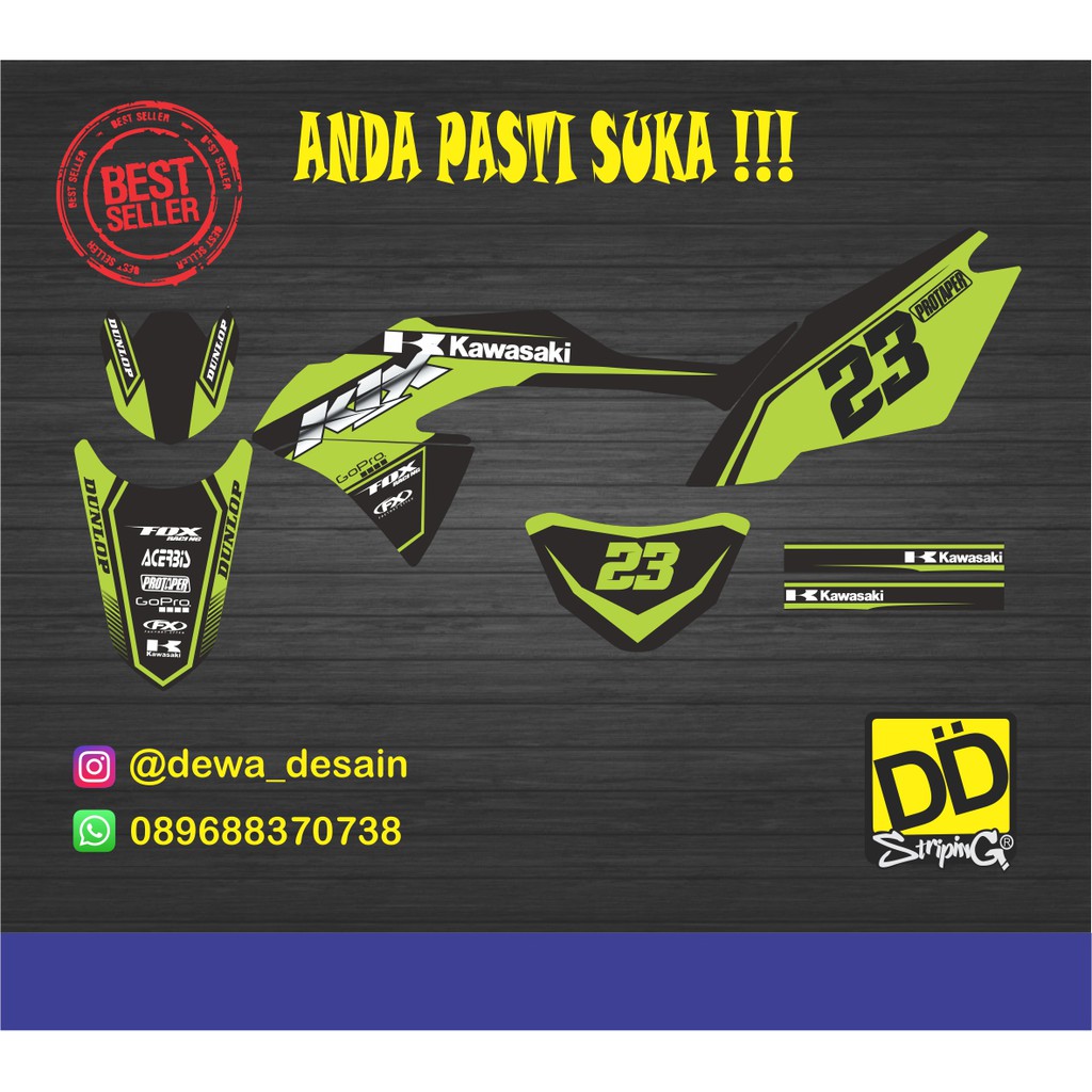 STRIPING KLX BF HIJAU / STIKER STRIPING KLX 150 BF / STRIPING MOTOR KAWASAKI KLX BF 150