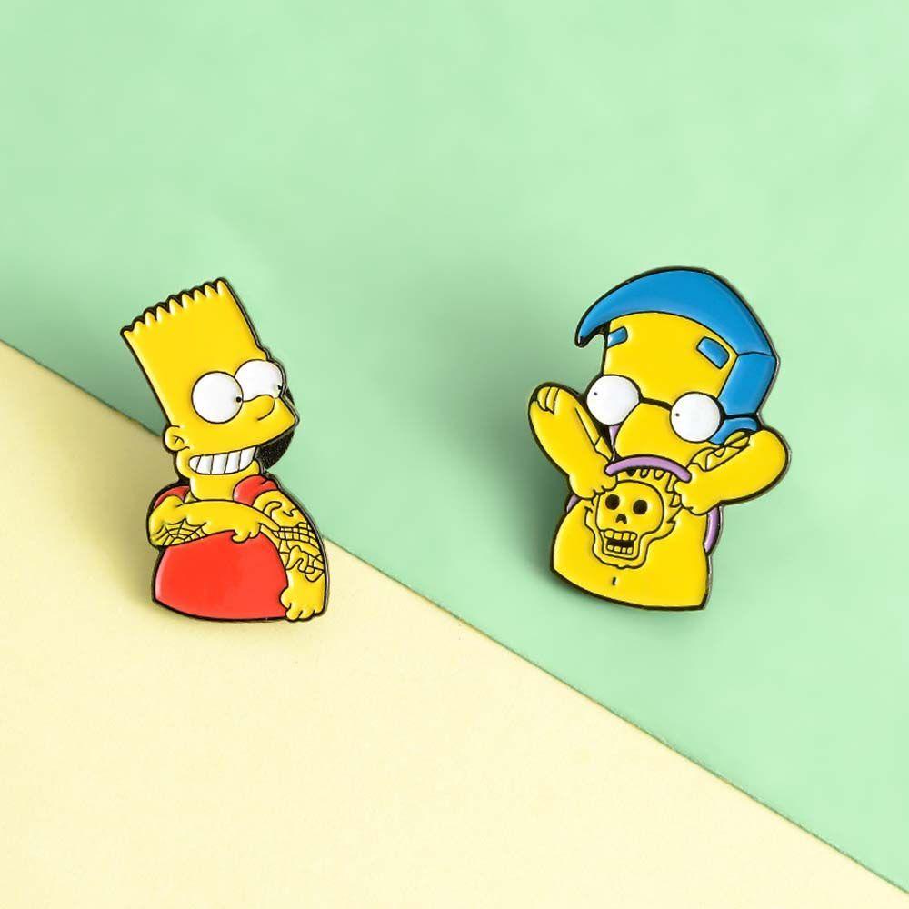 Bros Simpson Agustina Lucu Animasi Sitcom Baju Pin Perhiasan Logam Pria Pin Enamel Pin