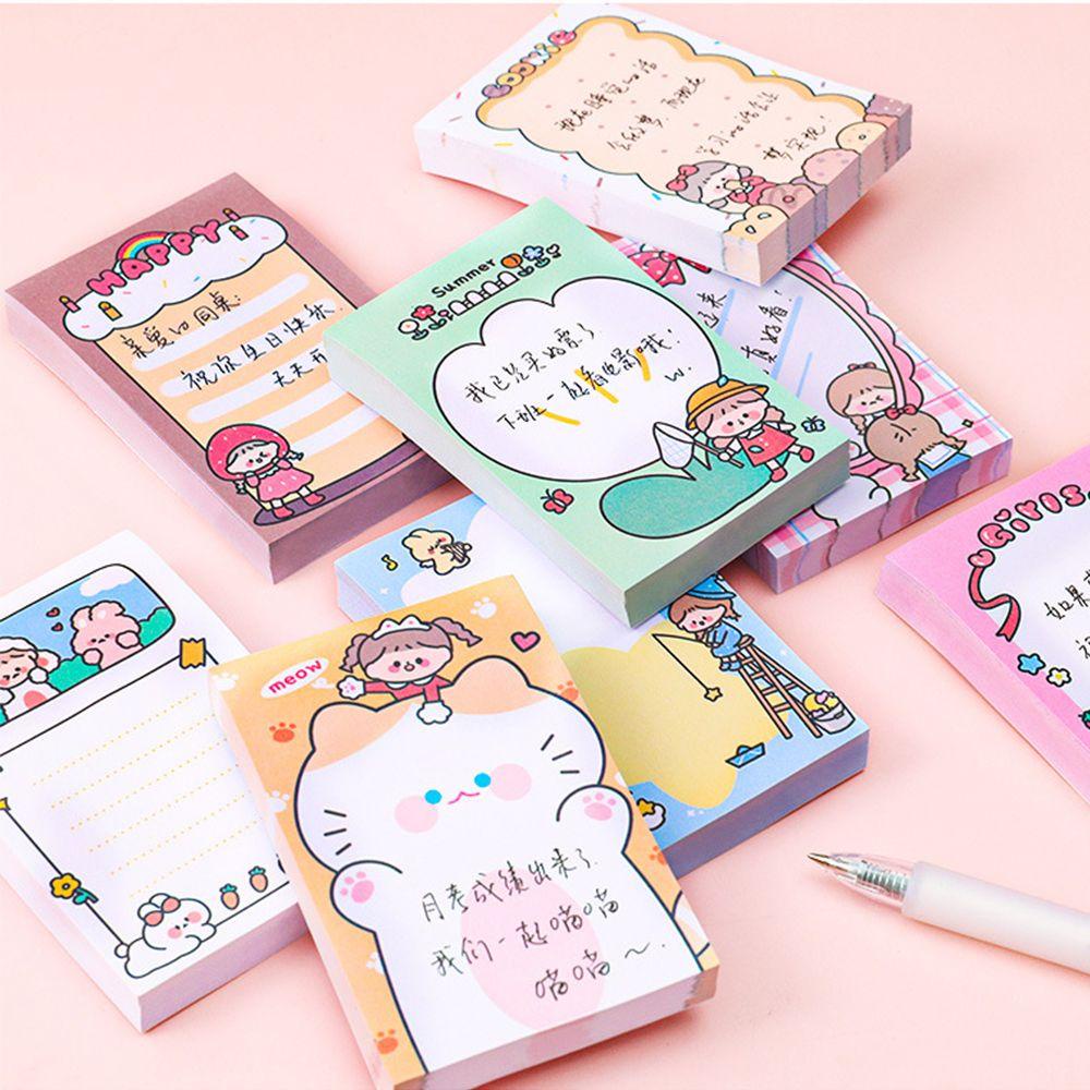 Agustinina Kartun Gadis Memo Pads Perlengkapan Kantor Sekolah Scrapbook Stationery To Do List Dekoratif Kertas Nota