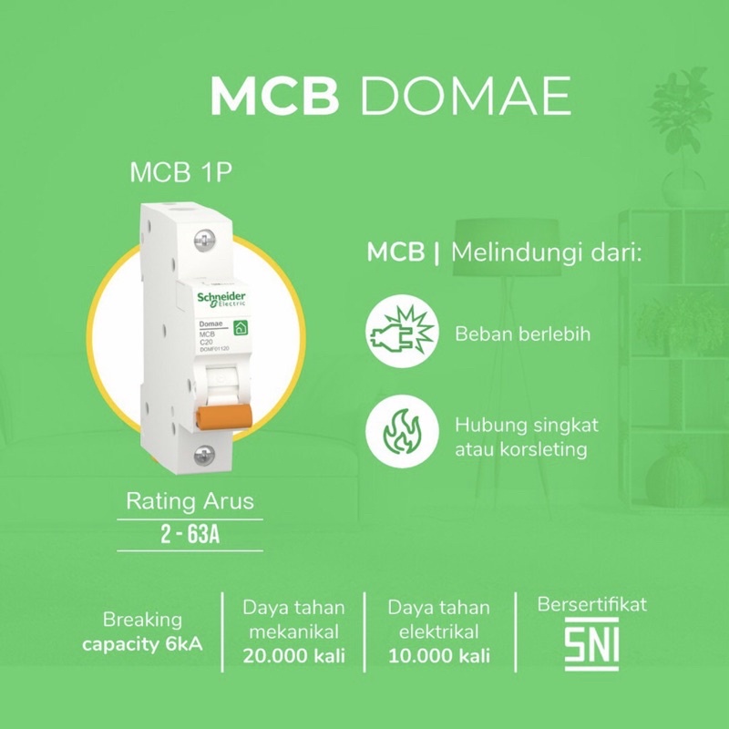 MCB Schneider 2A New Domae MCB Sneider 2A