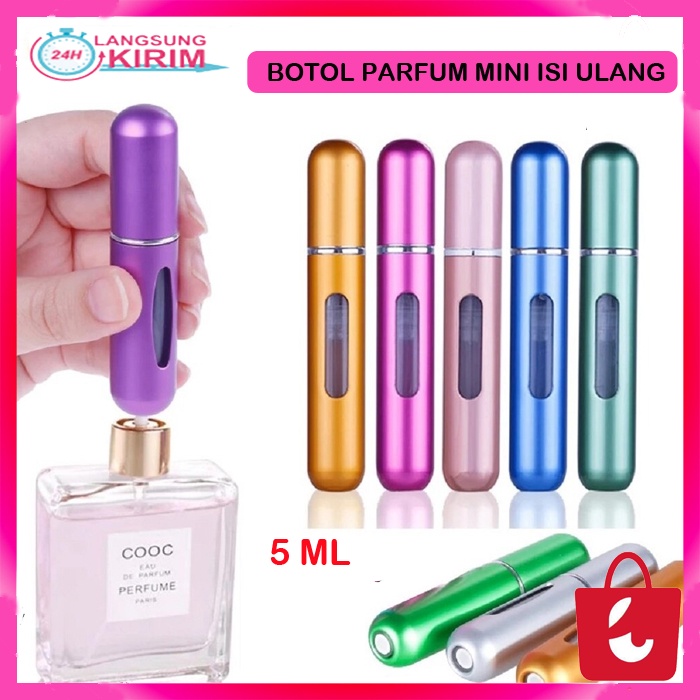 [Bisa Cod] Botol Parfum Parfume Mini Travel Botol Parfum Isi Ulang Refill Kosong Unik Pria Botol Semprot Parfum 5 ml