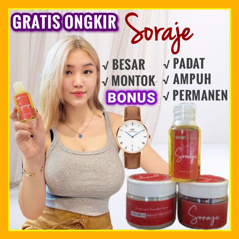 SORAJE PEMBESAR PAYUDARA AMPUH PERMANEN PENGENCANG PAYUDARA ALAMI PERAWATAN PAYUDARA BPOM SORAJEH / 
