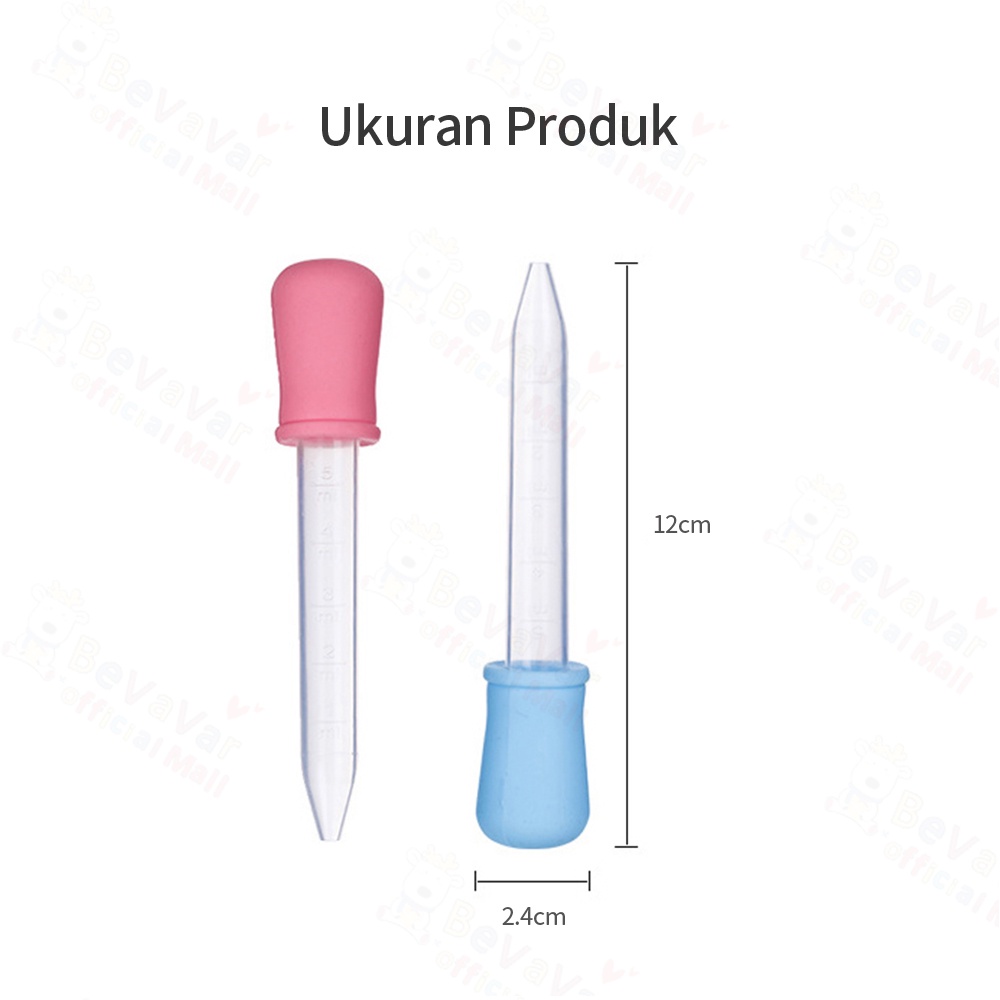 BEVAVAR Pipet Tetes Obat Bayi Ukuran 5Ml Baby Medicine Feeder Alat Bantu Minum Obat Anak Bayi