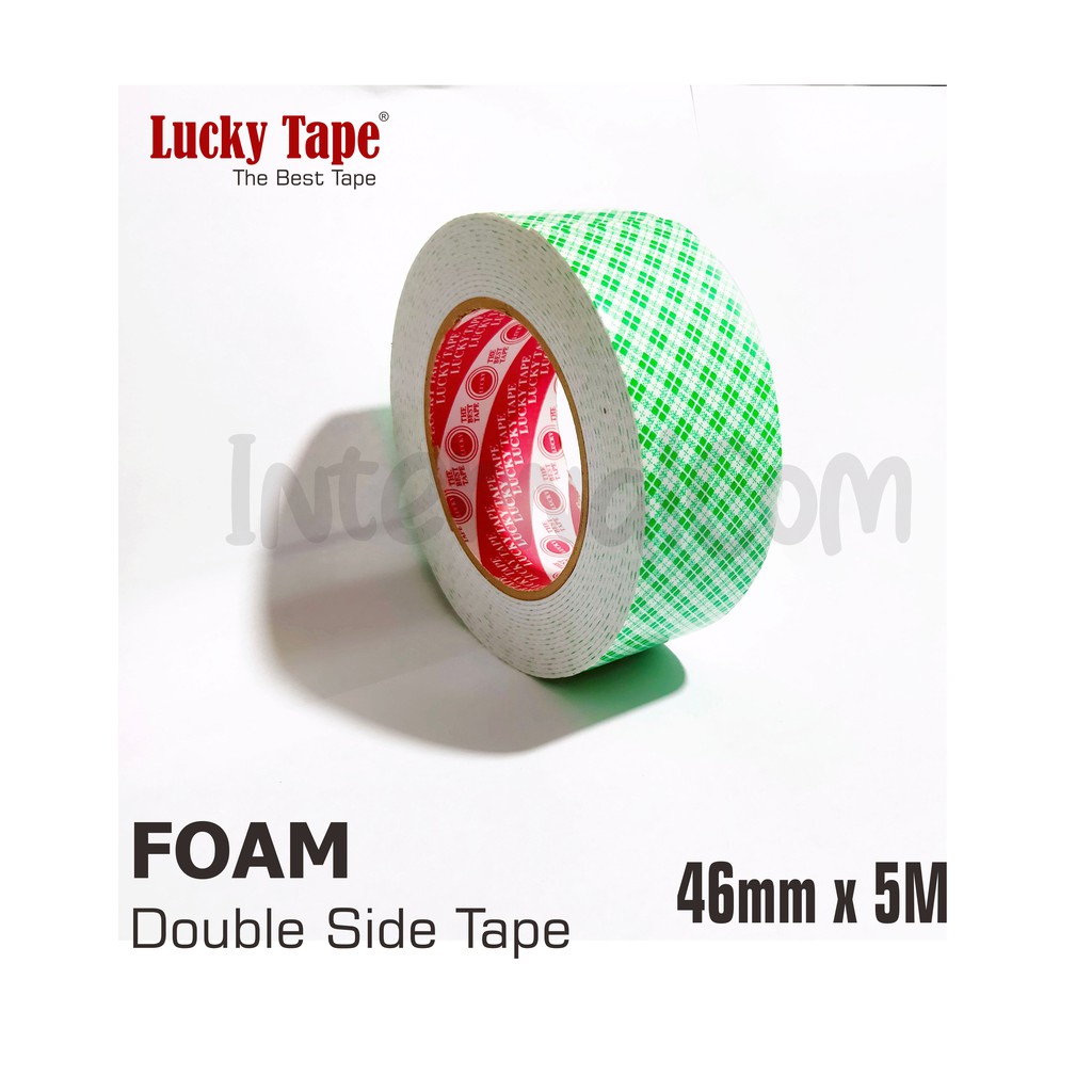 Double Tape Foam 2&quot; 46mm x 5m Scotch Mounting Putih busa Batik Kuat Lakban