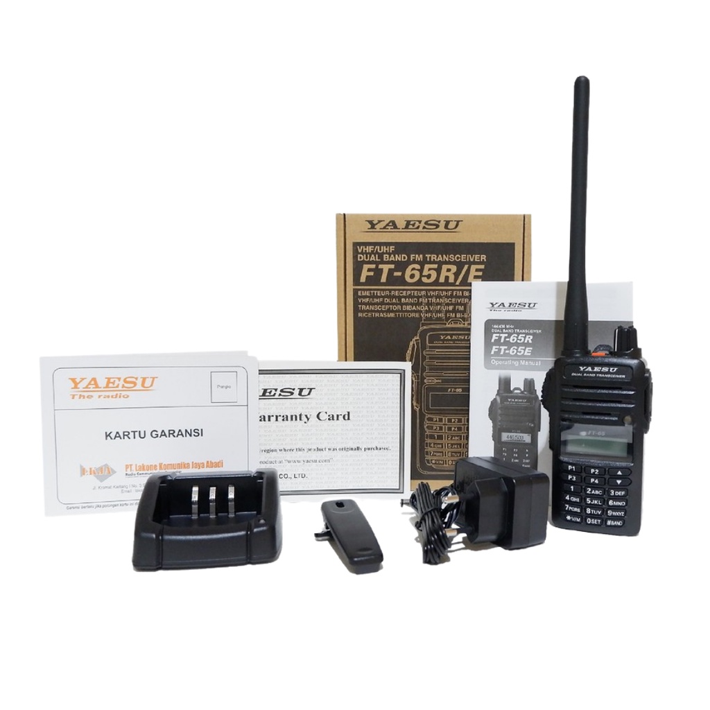 HANDY TALKY YAESU FT-65R/E FT65 VHF UHF DUALBAND NEW ORIGINAL GARANSI RESMI POSTEL