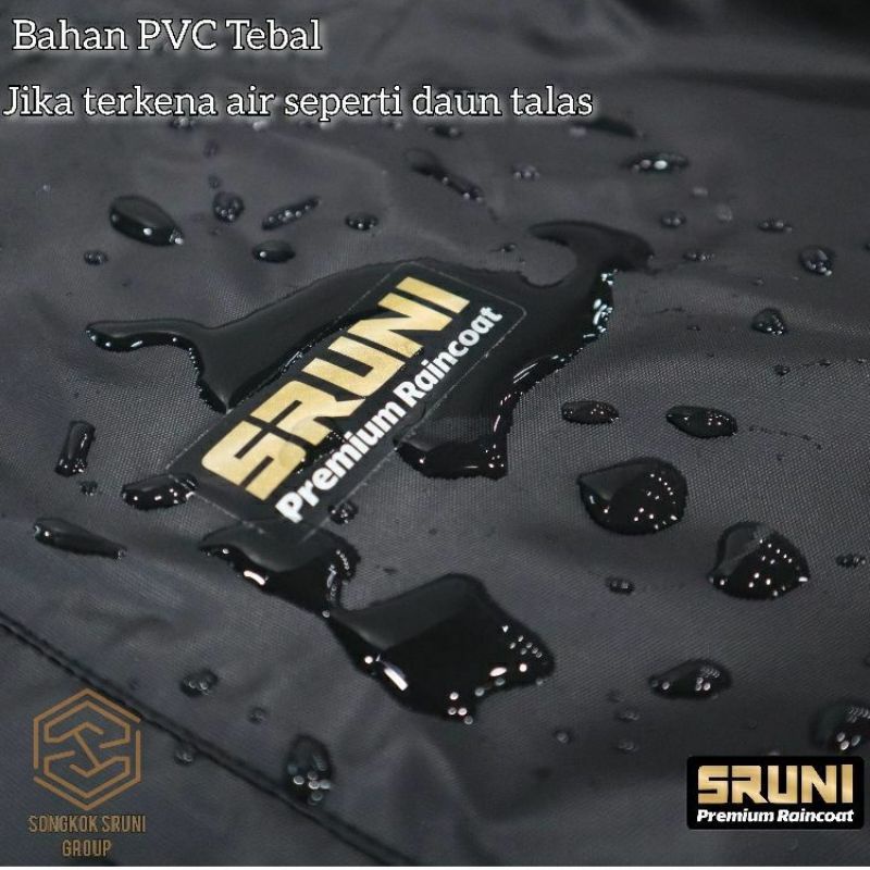 JAS HUJAN SETELAN SRUNI ORIGINAL PRIA DAN WANITA TEBAL BAHAN PVC 025  MANTEL MANTOL HUJAN ANTI REMBES KUAT ELASTIS BAHAN TEBAL JAS HUJAN JAKET CELANA MOTOR RAINCOAT SETELAN JAS HUJAN AZZLLU AKULA GNA BATOK AXIO HCS