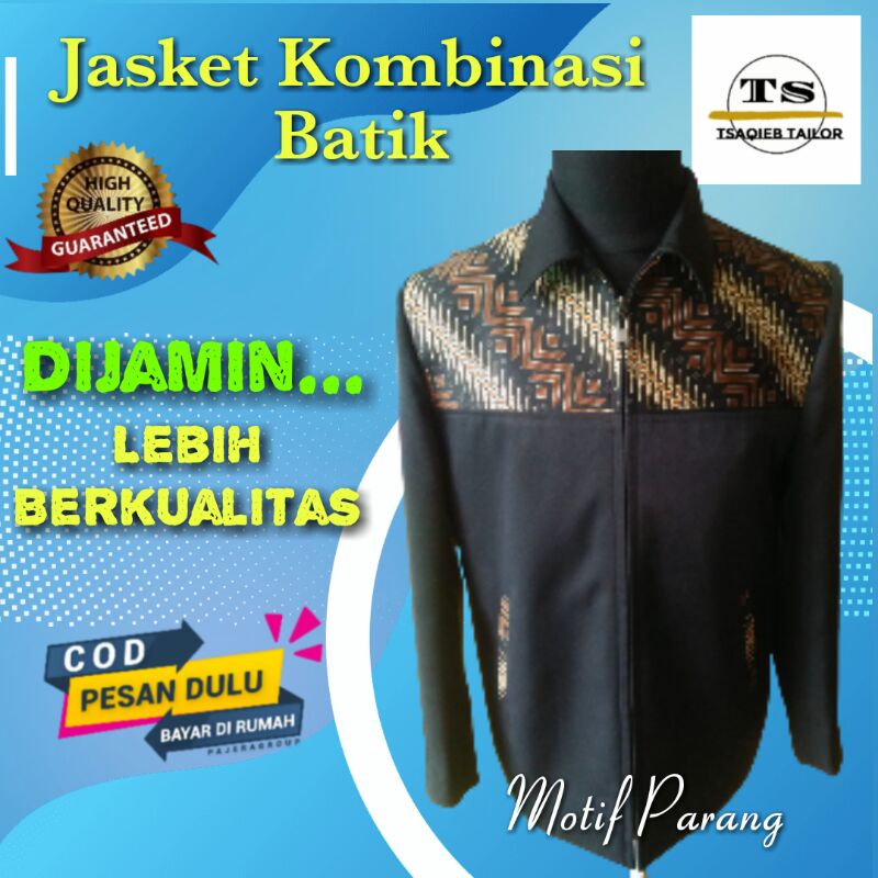 Jasket Pria Kasual Kombinasi Batik Jasket Jas Kantor Formal Cowok Laki Laki