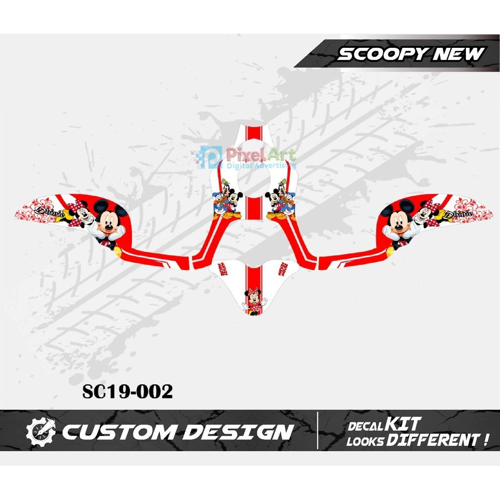 STICKER DECAL MOTOR SCOOPY 2019 MICKEY MOUSE FULL BODY PREMIUM QUALITY