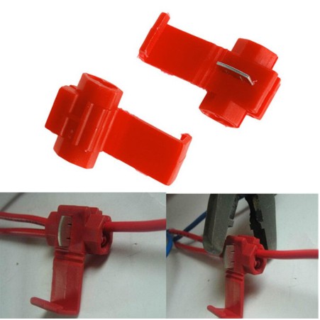 Quick Wiring Terminal jumper Konektor Clamp Clip Sambung AWG Kabel Merah