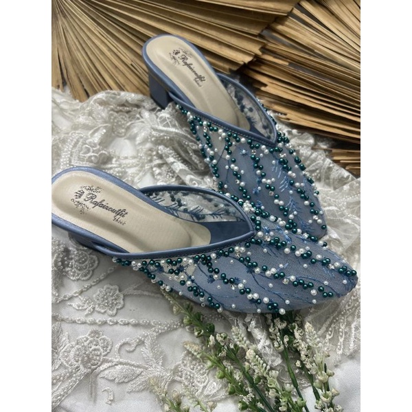 sepatu wedding wanita yesika iceblue 5cm tahu