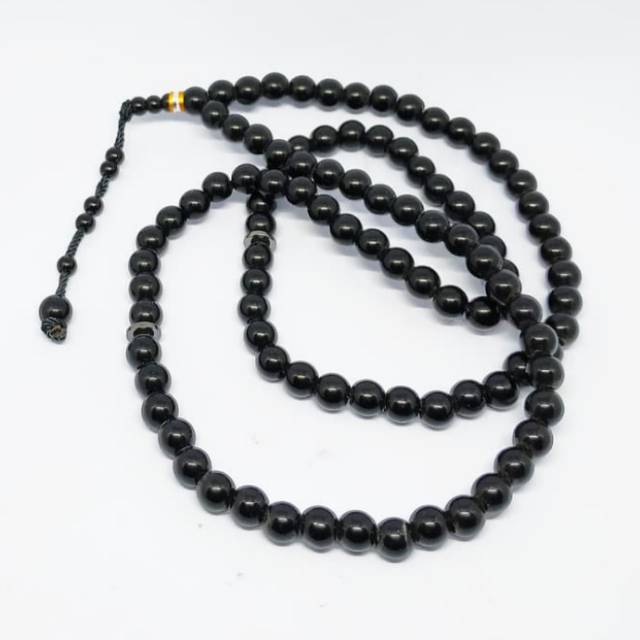 Tasbih Batu Akik Black Onyx Satam Hitam Asli